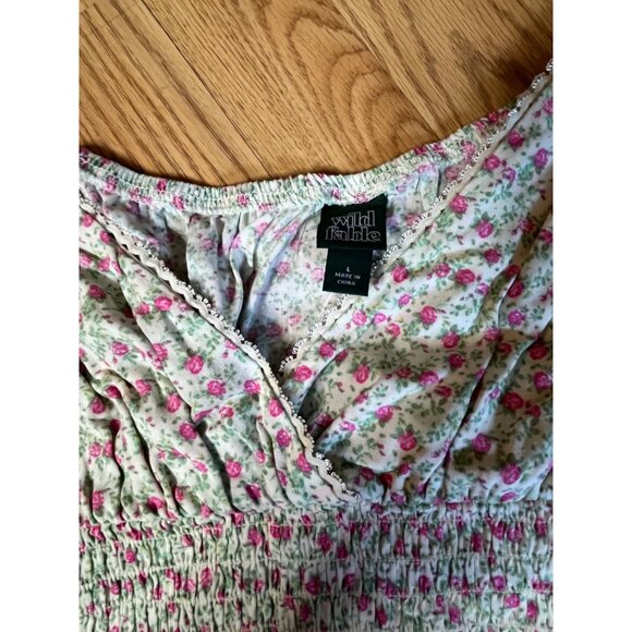 Wild Fable Large Floral Print Smocked Mini Dress‎ - Picture 3 of 4
